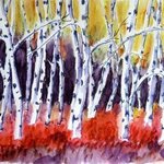 Birch Trees in Fall By Donna Gallant
