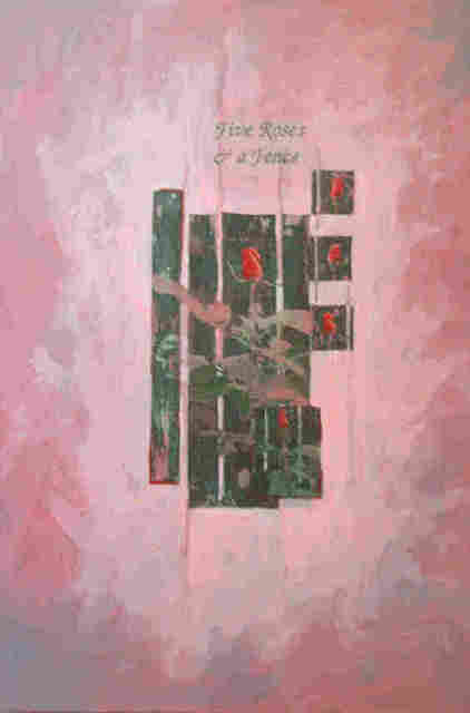 Artist Donna Gallant. 'Five Roses And A Fence' Artwork Image, Created in 2003, Original Collage. #art #artist