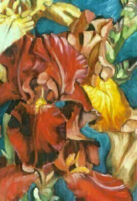 Donna Gallant: 'Iris Mix', 2001 Oil Painting, Floral. Based on the theme 