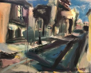 Bob Dornberg: 'baltimore', 2020 Oil Painting, Abstract. STREET WITH ONE WAY SIGN...