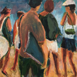 Bob Dornberg: 'going to beach', 2020 Oil Painting, Abstract Figurative. Artist Description: Going to the Beach...