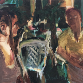 Bob Dornberg: 'green room', 2020 Oil Painting, Abstract Figurative. Artist Description: MEETING IN THE GREEN ROOM...
