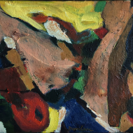 Bob Dornberg: 'sq8 cliff', 2021 Oil Painting, Abstract. Artist Description: MOUNTAIN ABSTRACT...
