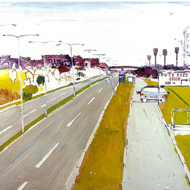 Dario Raffaele Orioli: 'road', 1990 Oil Painting, Naturalism. Artist Description: Inspired me Perspectiva of Road kros the Perifery Town...