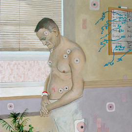 Lou Posner: 'Am I Dead Yet', 2013 Oil Painting, Psychology. Artist Description:  Even a healthy person will develop 