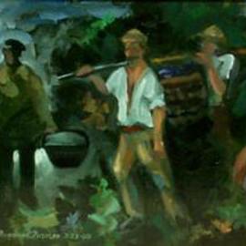 Lou Posner: 'Bringing in the Grapes', 2000 Oil Painting, Figurative. Artist Description: A tribute to Perry County, Indiana, and Old World wineries. [ SOLD 6- 25- 01]...