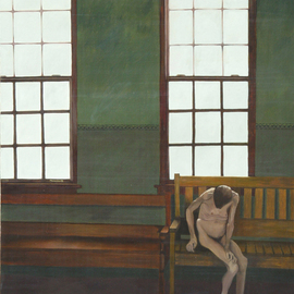 Lou Posner: 'Despair', 1984 Oil Painting, Psychology. Artist Description:  In a mental hospital. ...