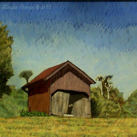 Lou Posner: 'Hilgenhold Shed I', 1995 Oil Painting, Farm. Artist Description:  A second view of this shed.  In the collection of the late Dr.  Gene Ress, formerly of Tell City, Indiana.  ...