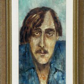 Lou Posner: 'Portrait of KR', 1973 Oil Painting, Portrait. Artist Description: After 30 years, we finally reunited.  And it was good.  His 26- year- old son grew up with the painting.  It hangs in K. R.' s dining room.  Collection of  K. R. , Canada....
