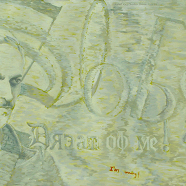 Lou Posner: 'Slobo  Dream  of  Me  Im Coming', 1999 Oil Painting, Political. Artist Description:   I find it very gratifying to be able to post this painting here on April 1, so soon after the arrest and detention of Slobodan Milosevic in Serbia.  A few years ago a protestor in Belgrade carried a sign which translated, Slobo!  Dream of me!  I'm coming!  ...
