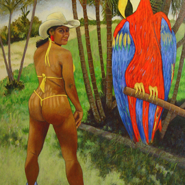 Lou Posner: 'The Colombia of Otfinoski', 2008 Oil Painting, Love. Artist Description:  The correct title for this painting is Otfinoskis Columbia the upload program will not allow apostrophes.  The misspelling of Columbia has been corrected on the painting.  This painting makes the third of an unintended series, the other two being Otfinoskis Maine and Otfinoskis Florida which are both this ...