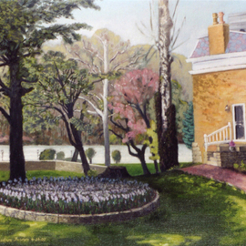 Lou Posner: 'The Lanier House', 2000 Oil Painting, Architecture. Artist Description:  The historic Lanier House on the Ohio River in Madison, Indiana.  Collection of Bruce and Susie Knox, Tell City, Indiana. ...