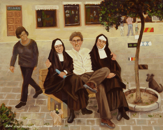 Artist Lou Posner. 'The Tale Of The Priest Of The Nun' Artwork Image, Created in 2003, Original Other. #art #artist
