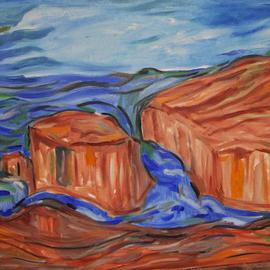 Durlabh Singh: 'Sea Scape', 2012 Oil Painting, Seascape. Artist Description:        Contemporary, innovatory, colorful, soulful, new direction painting, study rocky coast.      ...