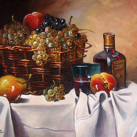 Dusan Vukovic: 'fruitful autumn', 2012 Oil Painting, Still Life. 