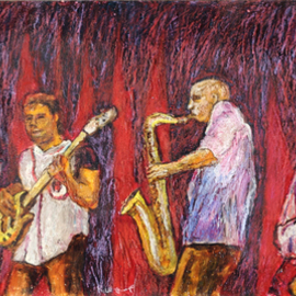 Richard Wynne: 'Bella and the Flecktones In Concert', 2009 Other Painting, Music. Artist Description:  bella fleck and the flectones bella fleck flecktones futureman music jazz concert appearing at banjo grammy awards contemporary james wooten recording artists musical tours  ...