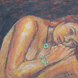 Richard Wynne: 'Day Dreamer', 2008 Other Painting, nudes. Artist Description:  I have not a lot of time to work since returning to the USA. So I am working with nudes again to practice.This was developed from sketches of a favorite Thai Model. This was painted on a transparent backing. ...