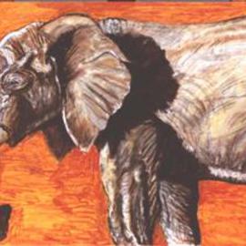 Richard Wynne: 'Elephant', 2000 Other Painting, Animals. Artist Description: : I have an autistic son for whom I do many animal                    Paintings. As I paint we make up stories about the Animal. This is one of them. ...