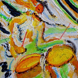 Richard Wynne: 'Horus on drums', 2010 Oil Painting, Music. Artist Description:  music_ egypt_ horus_ _ sun god_ non- representational_ mythlogy  ...