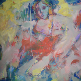 Edgar Bonne: 'Hurting no one', 2015 Oil Painting, Abstract. Artist Description:     Although 'voyeuristic', this painting  shows the figure in its natural state; vulnerable, yet completely at ease.  The subject is real, visceral, empowered and true to itself. It is free and unrestrained with no cultural boundaries. Traditional conventions and taboos are removed and discarded. The figure is positioned in ...