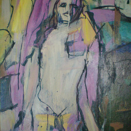 Edgar Bonne: 'Where to', 2015 Oil Painting, Abstract. Artist Description:      Although 'voyeuristic', this painting  shows the figure in its natural state; vulnerable, yet completely at ease.  The subject is real, visceral, empowered and true to itself. It is free and unrestrained with no cultural boundaries. Traditional conventions and taboos are removed and discarded. The figure is positioned in ...