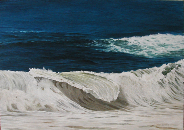 Edna Schonblum  'Stormy Sea In Leblon Beach', created in 2007, Original Painting Oil.