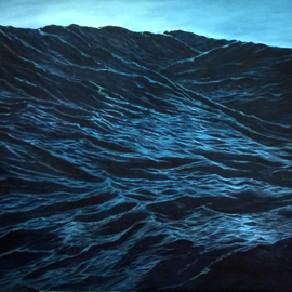 Edna Schonblum: 'waiting', 2018 Oil Painting, Seascape. 