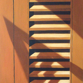 Edna Schonblum: 'window  detail', 2008 Oil Painting, Urban. Artist Description:  oil over canvas over wood ...