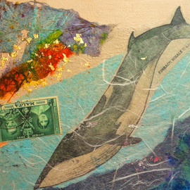Elizabeth Bogard Artwork Finback Whale 11 am, 2015 Mixed Media, Sea Life
