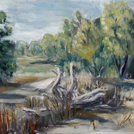 Elena Sokolova: 'Country road ', 2015 Oil Painting, Landscape. Artist Description:   Country road   ...