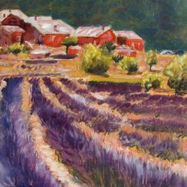 Elena Sokolova: 'Lavender flavor', 2015 Oil Painting, Landscape. Artist Description:  Lavender field  ...