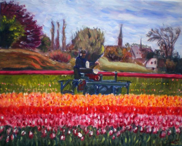 Artist Elena Sokolova. 'Spring In Holland' Artwork Image, Created in 2015, Original Painting Oil. #art #artist