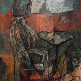 Elham Ghorbani: 'untitled', 2016 Acrylic Painting, Figurative. Artist Description: Sitting woman, is a subject which art had been experienced it during different periods of history From classic to modern painters  and at times, due to insistence on this subject, it had been extended to a dispute is various fields.Me, far away from all social and civil ...