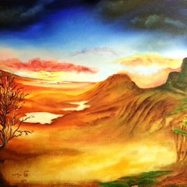 Eli Gross: 'Mist enshrouded Isle of Skye', 2014 Oil Painting, Landscape. Artist Description:  Isle of Skye landscape ...