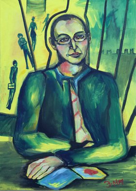Elya May: 'Mihail Hodorkovski', 2010 Oil Painting, Political.  Russian, prisoner, UKOS, Putin, Russia, heroes, opposition, history, figurative, people  ...