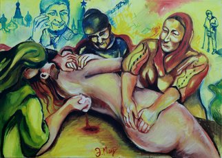 Elya May: 'Zarema', 2010 Oil Painting, Political.   Russian, Chechnya, Human Rights activists, Zarema Sadulayeva,  Kadyrov, Memorial, Putin, Russia, heroes, saints, killings, opposition, history, figurative, people    ...
