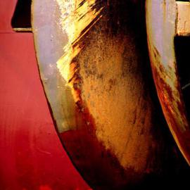 Ellen Spijkstra: '9', 2002 Color Photograph, Marine. Artist Description: Detail of a ship; bright red, rusty orange and grey.Laminated with a semi- matt UV protection layer. ...
