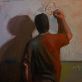 Gregory Elsten: 'The Illustrator', 2012 Oil Painting, Figurative. Artist Description:           figurative          ...