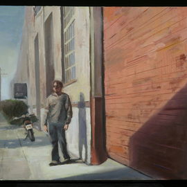 Gregory Elsten: 'big red door', 2011 Oil Painting, Figurative. Artist Description:     figurative    ...