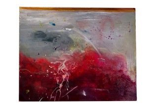 Elizabeth Griffith: 'Red', 2013 Oil Painting, Abstract.  Oil landscape     ...