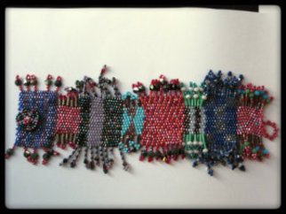 Tracey Hamilton: 'Multicoloed beaded bracelet', 2014 Beads, Pop.  One of a kind multicolored peyote stitch beaded 