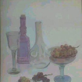 Maria Teresa Fernandes: 'Figueiredo Collection', 1996 Oil Painting, Food. Artist Description: various hues and transparent objectsrequire a lot of work...
