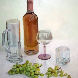 Maria Teresa Fernandes: 'Queiroz Fernandes Collection', 1996 Oil Painting, Food. Artist Description:  on a dark background is easier to get results, but an excuse to avoid extra hard work ...