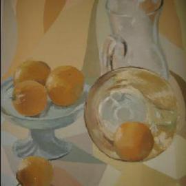 Maria Teresa Fernandes: 'Trabulsi Collection', 1974 Oil Painting, Food. Artist Description: to combine hues to get harmony means hard work to the painter ( photo by kindness of D. Gebara from Bauru ) ...