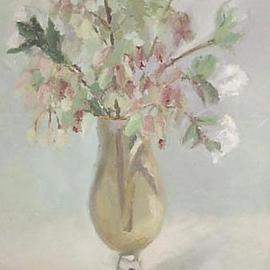 Maria Teresa Fernandes: 'flowers in a goblet', 1971 Oil Painting, Love. Artist Description: few objects can depict a delicate painting...