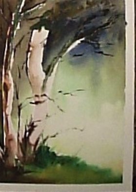 Maria Teresa Fernandes: 'pristine forest', 1980 Watercolor, Healing. to touch nature is an error. Touching wet watercolor also takes easily to an error, difficult task...