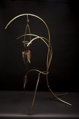 Eric Jacobson: 'BrassMobile II', 2010 Other Sculpture, Abstract.   This organic sculpture is made of brass tubing, has a mobile, creates sound when the elements hit one another, and could be part of a small water feature.              ...