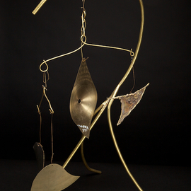 Eric Jacobson: 'BrassMobile III', 2011 Other Sculpture, Abstract. Artist Description:    This organic sculpture is made of brass tubing, has a mobile, creates sound when the elements hit one another, and could be part of a small water feature.               ...