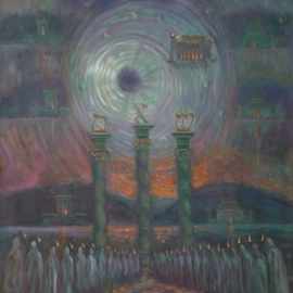 Edward Tabachnik: 'Creation of The World', 2007 Oil Painting, Religious. Artist Description:   Mystery of The World Creation in Kabbalah. Black Hole.New style: Romantic Expressionism.  ...