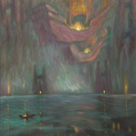 Edward Tabachnik: 'Sonata of Sea Clouds', 2000 Oil Painting, Seascape. Artist Description: New style: Romantic Expressionism.Series: Sonatas. Flying Dutchman.  ...
